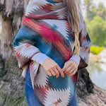 Geometric Poncho with Versatile Neckline