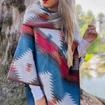 Geometric Poncho with Versatile Neckline