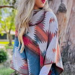 Geometric Poncho with Versatile Neckline