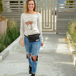 Drop Shoulder Layering Pullover - Exotic Places