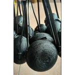 Island Bag Black Ata Sea Grass with Leather Strap and Batik Pouch Liner