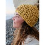 Chunky Knit Hat with Faux-Fur Pom