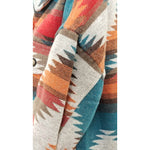 Oversized Aztec Inspired Geometric Print Jacket, drop-shoulder detail