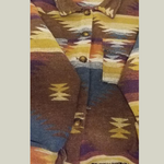 Geometric Print Jacket-Sunny Desert, blues, purples, browns, oranges.