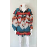 Oversized Aztec Inspired Geometric Print Jacket